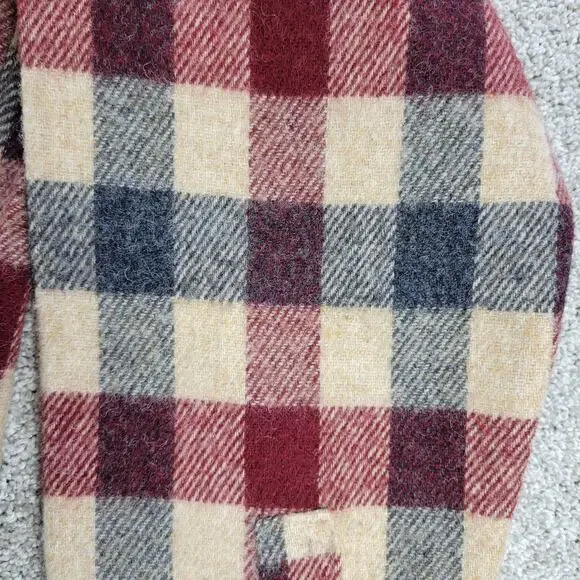 VTG Woolrich Flannel Shirt XL Red Green Plaid Wool Blend Shacket 70s Button Up